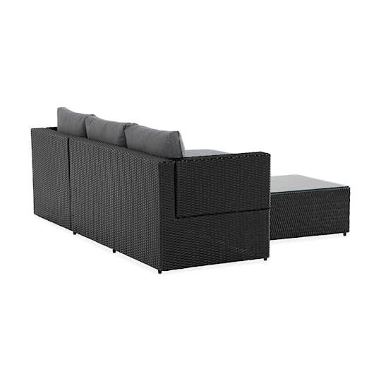 Nordic Outdoor Alissa 3-sits Loungegrupp inkl Bord Svart