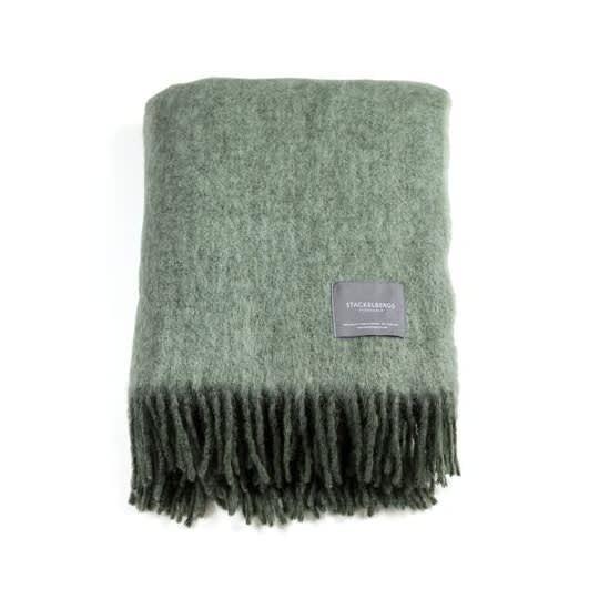 Stackelbergs Mohair Pläd Moss/Green Melange