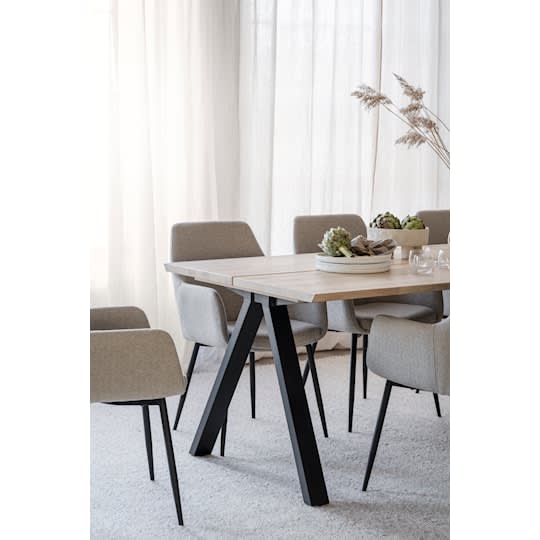 Rowico Home Carradale Matbord V-ben Vitpigmenterad/Svart 220cm