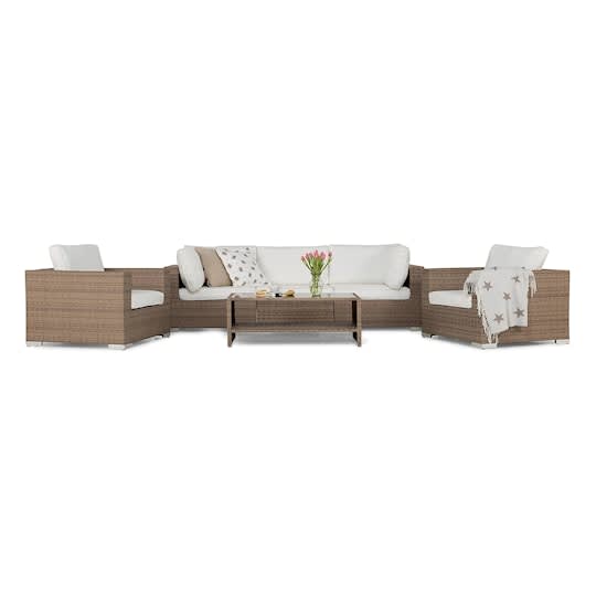 Nordic Outdoor Bora 5-seters Lounge gruppe inkl. Bord med Hylle Sand