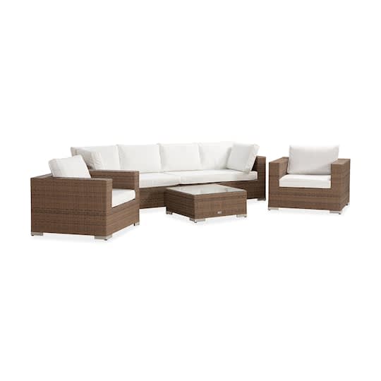 Nordic Outdoor Bora 7-seters Loungegruppe inkl. Blokkbord Sand