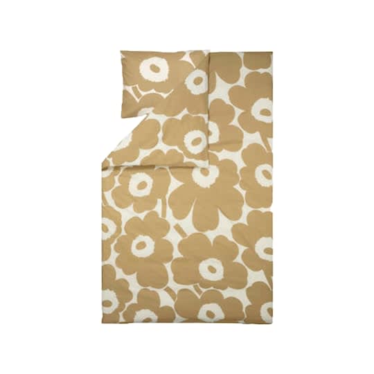 Marimekko Unikko Påslakan Beige/Vit Dubbel