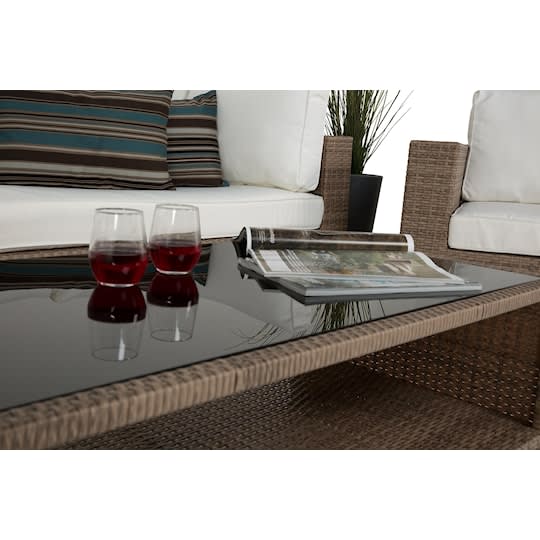 Nordic Outdoor Bora 6-seters loungegruppe inkl. sofa/bord med oppbevaring Sand