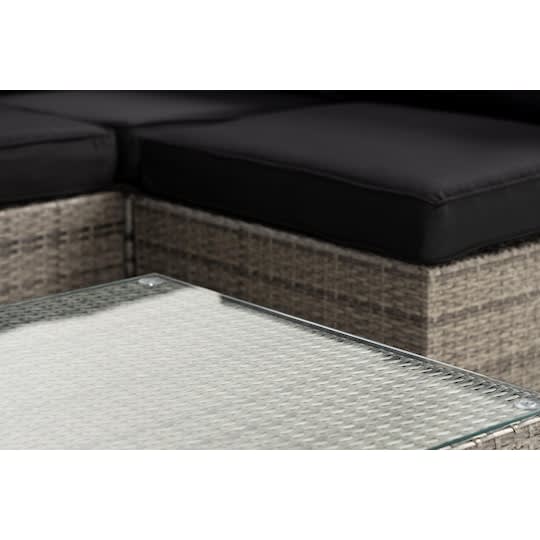 Nordic Outdoor Bora 7-sits Loungesoffa inkl Blockbord Grå