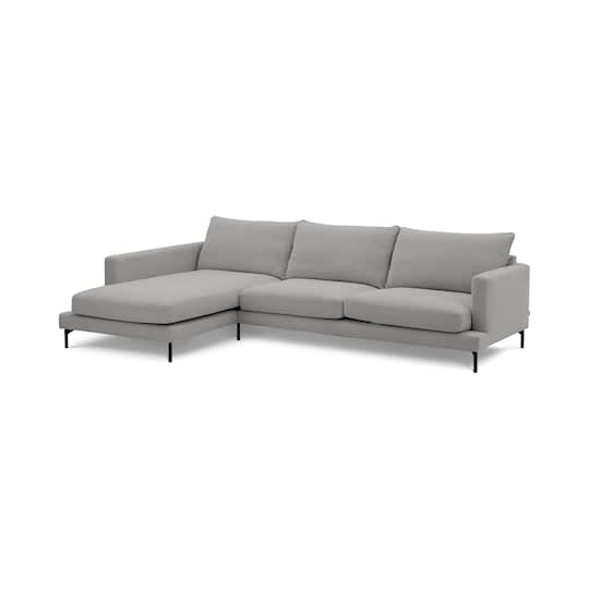 Sleepo Olivia 4-Sitzer Chaiselongue Sofa Links Silber 297cm