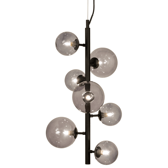 Aneta Lighting Kim Taklampa Svart/Rök 38cm