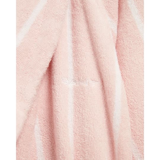 GANT Home Organic Stripe Terry Morgonrock Pink Embrace S