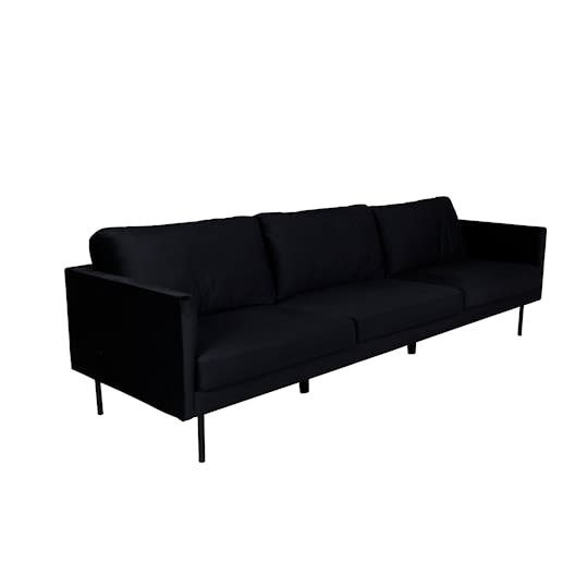 Nordic Home Monique 3-sits Soffa Sammet Svart 262cm