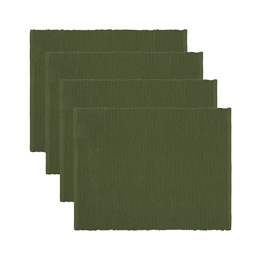 Linum Uni Bordstablett Dark Olive Green 35x46 4-pack