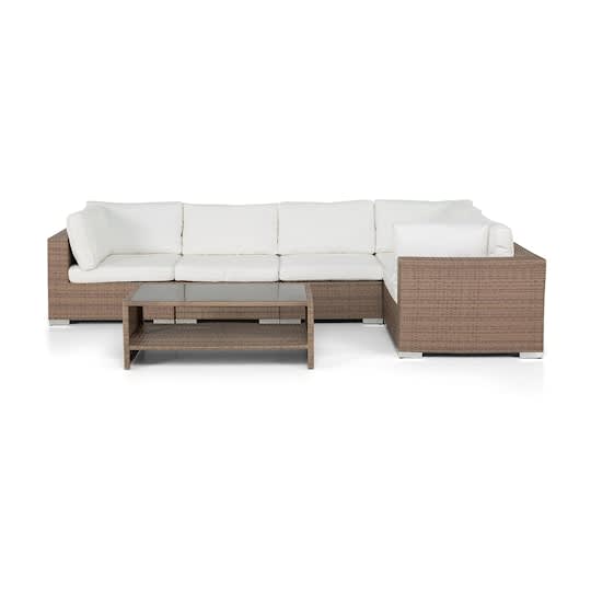 Nordic Outdoor Bora 5-sits Loungesoffa inkl Bord m Förvaring Sand