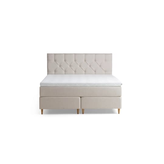 Tempur Promise Kontinentalsäng Ivory 180x200 Pro Plus SmartCool 8cm Mjuk Metallben Krom 12cm