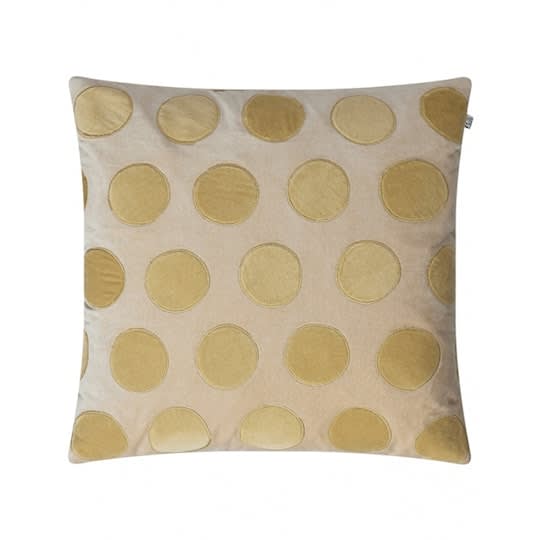 Chhatwal &amp; Jonsson Circle Putevar Fløyel Beige/Spicy Yellow 50x50