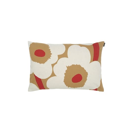 Marimekko Unikko Tyynynpäällinen Brown/Linen/Red 40x60