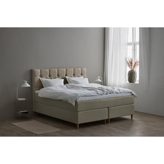 Tempur Promise Kontinentalsäng Warm Grey 160x200 Pro Plus SmartCool 8cm Medium Metallben Krom 12cm