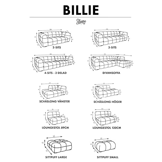Sleepo Billie 4-Sitzer Sofa Beige Bouclé