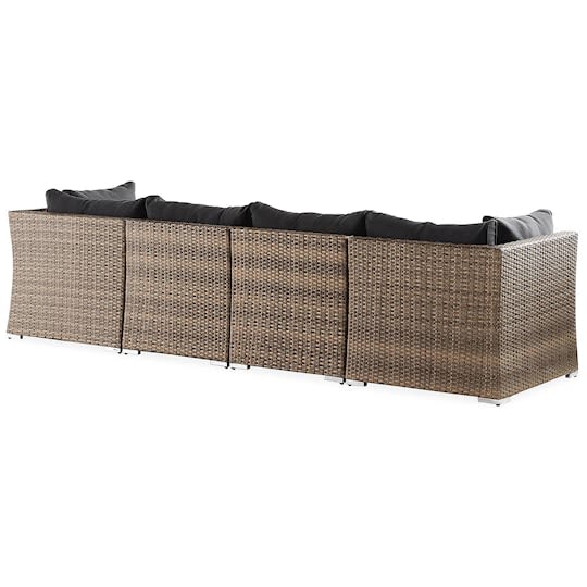 Nordic Outdoor Flynn 5-sits Loungesoffa inkl Bord m Hylla Sand/Mörkgrå