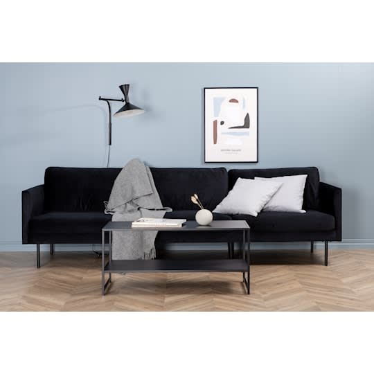 Venture Home Monique 3-sits Soffa Sammet Svart 262cm