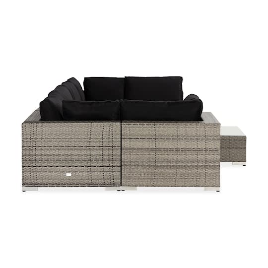 Nordic Outdoor Bora 7-seters lounge sofa inkl. blokkbord Grå