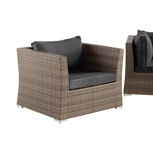 Nordic Outdoor Flynn 6-sits Loungegrupp inkl Bord Sand/Mörkgrå