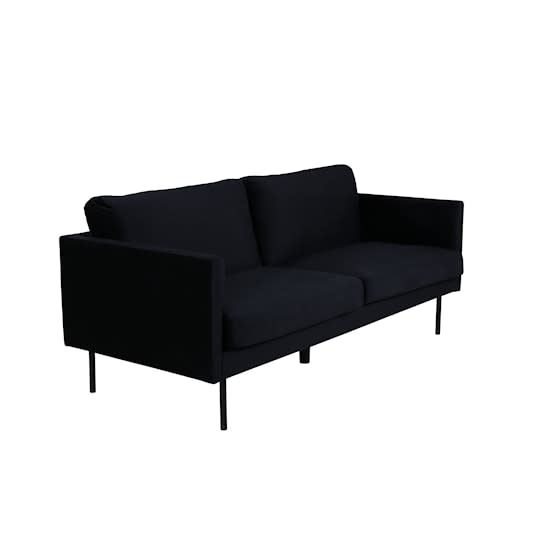 Venture Home Monique 2-sits Soffa Sammet Svart 181cm