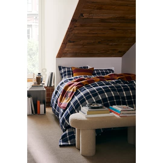 GANT Home Flannel Check Örngott Marine 50x60