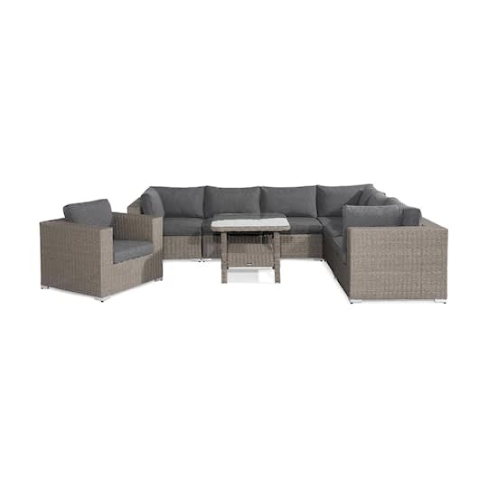 Nordic Outdoor Lillian 6-sits Loungegrupp m Armstöd Brun/Mörkgrå