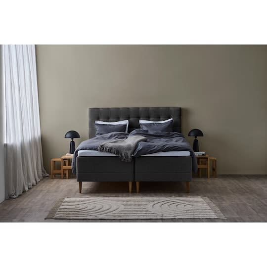 Tempur Promise Ramsäng Dark Grey 90x200 Pro Plus SmartCool 8cm Medium Metallben Krom 19cm