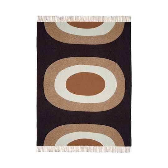 Marimekko Meloni Pläd Brown/Off White/Dark Blue 130x170