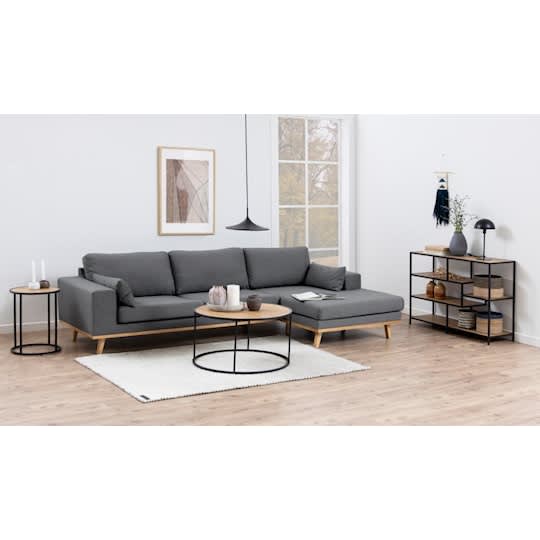 Nordic Home Kelly Sofabord Natur/Sort Ø80