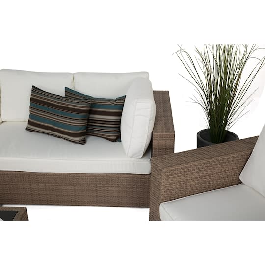 Nordic Outdoor Bora 6-sits Loungegrupp inkl Divan/Bord m Förvaring Sand