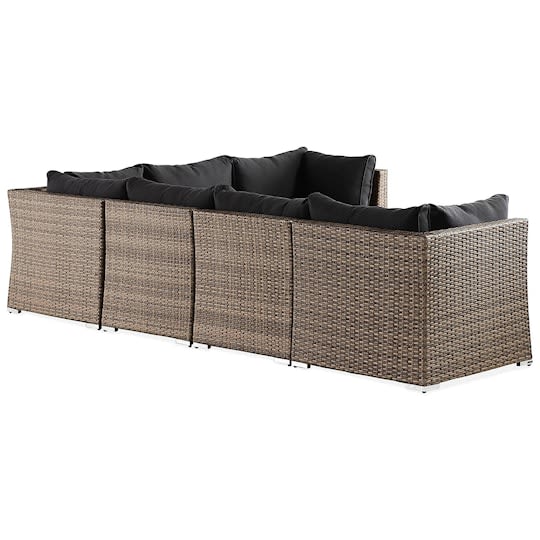 Nordic Outdoor Flynn 6-seters loungesofa inkl. bord med hylle Sand/Mørkegrå