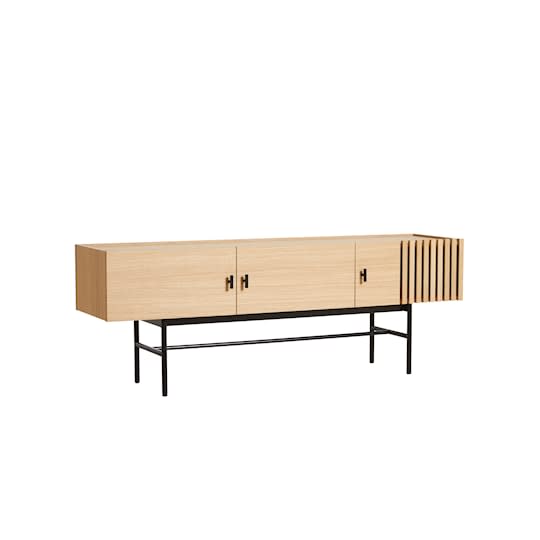 Woud Array Low Sideboard White Oak/Black 150cm