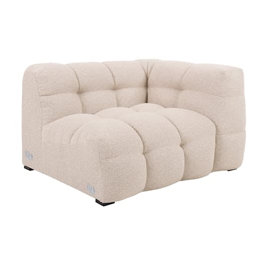 Sleepo Billie 1-Seters Sofa Modul Høyre Armlene Beige Bouclé 118cm