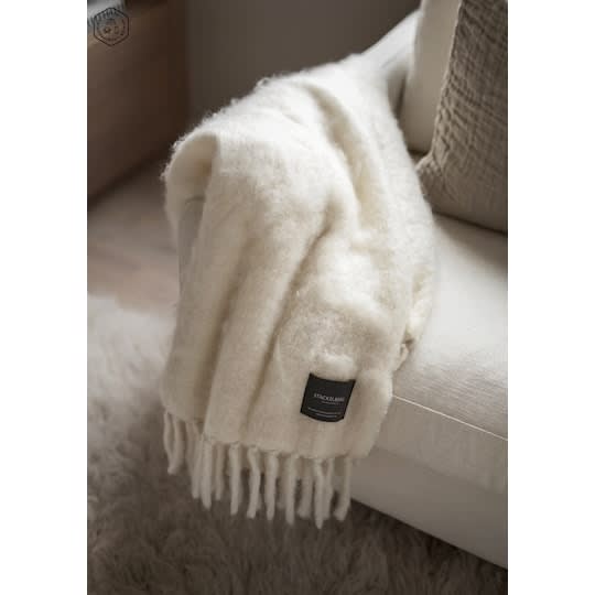 Stackelbergs Luxury Kid Mohair Pläd Pure White