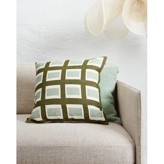 Chhatwal &amp; Jonsson Hira Putetrekk Linne Cactus Green/Aqua 50x50