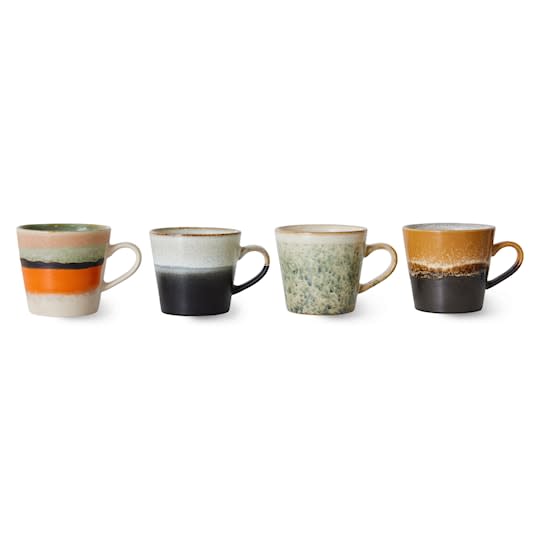 HKliving 70s Ceramics Cappuccinokopp Verve 4-pak