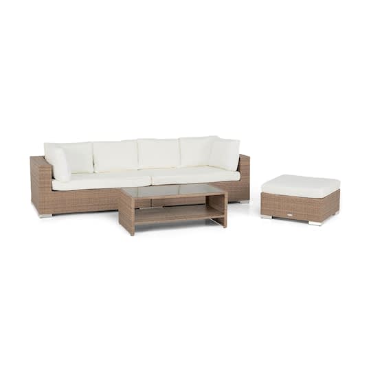 Nordic Outdoor Bora 5-seters loungegruppe inkl. sofa/bord med hylle Sand