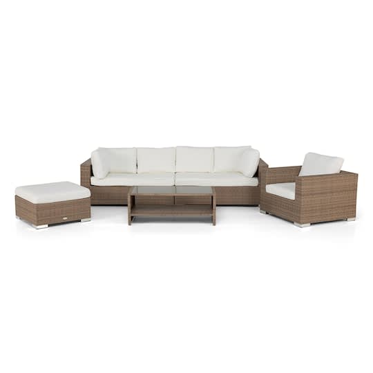 Nordic Outdoor Bora 6-seters loungegruppe inkl. sofa/bord med oppbevaring Sand