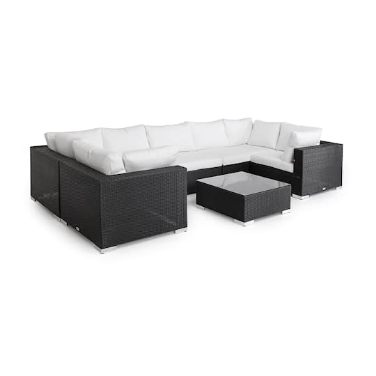 Nordic Outdoor Bora 8-seters lounge sofa inkl. blokkbord Sort