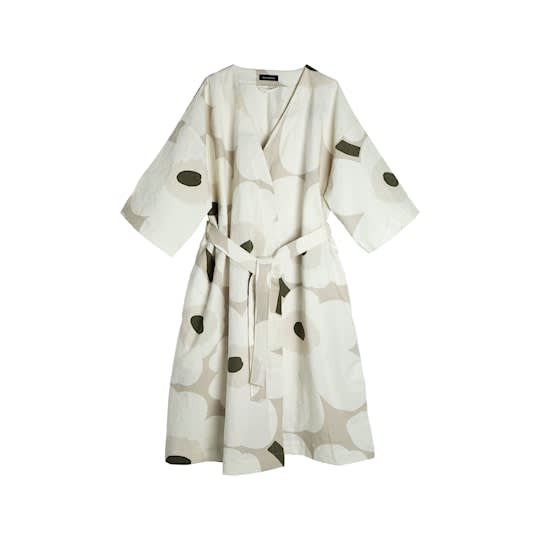 Marimekko Unikko Morgonrock Linne Beige S/M