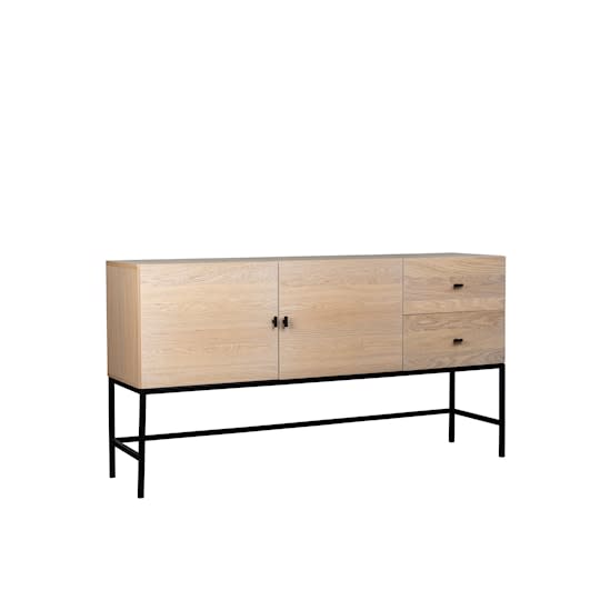 Sleepo Almina Sideboard Vitoljad Ek/Svart 160cm