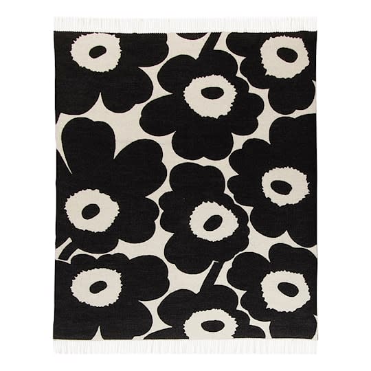 Marimekko Unikko Pledd Svart 130x180