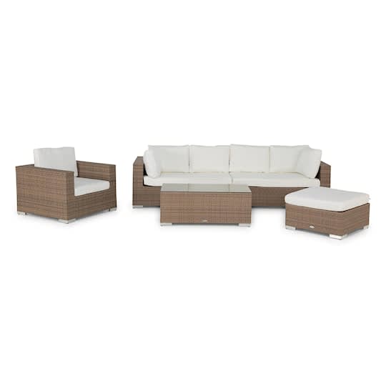 Nordic Outdoor Bora 6-seters loungegruppe inkl. sofa/blokkbord Sand