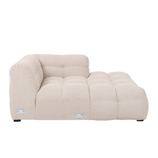 Sleepo Billie Chaiselongue-Modul Rechts Armlehne Beige Bouclé 118cm