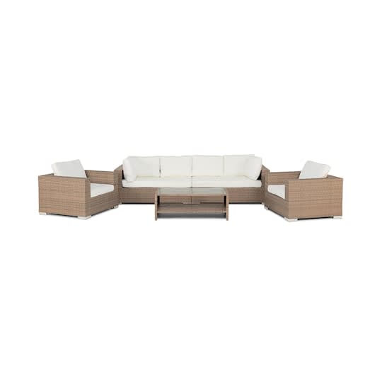 Nordic Outdoor Bora 6-seter Loungegruppe inkl. Bord med Hylle Sand