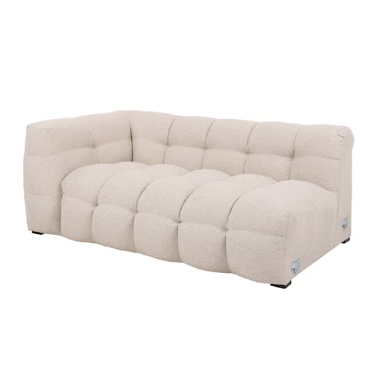 Sleepo Billie 2-Seters Sofa Modul Venstre Armlene Beige Bouclé 174cm