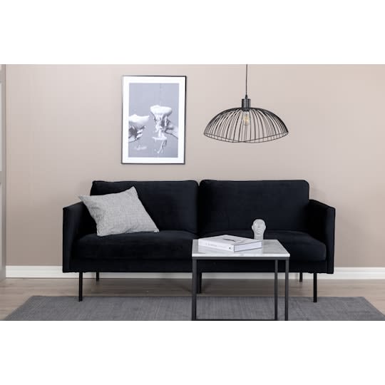 Venture Home Monique 2-sits Soffa Sammet Svart 181cm