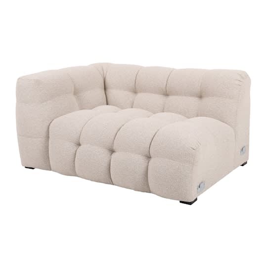 Sleepo Billie 1.5-Sitzer Sofa Modul Links Armlehne Beige Bouclé 141cm