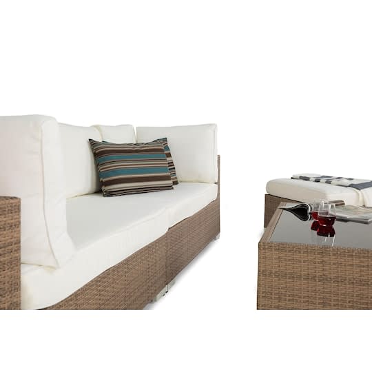 Nordic Outdoor Bora 5-seters loungegruppe inkl. sofa/bord med hylle Sand