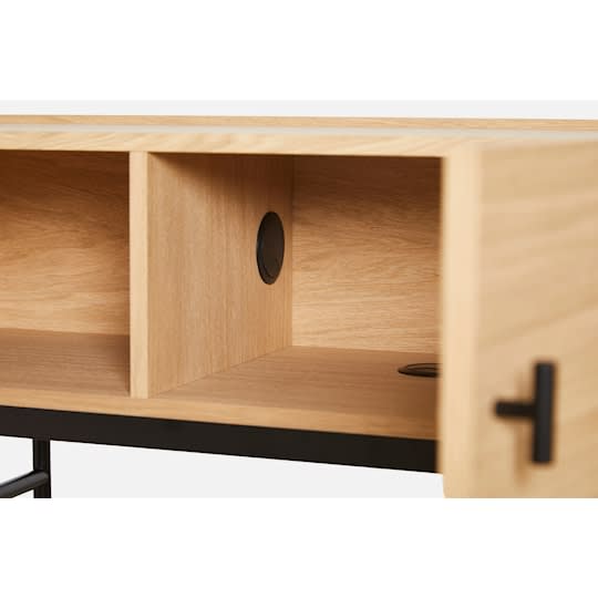 Woud Array Sideboard White Oak/Black 180cm